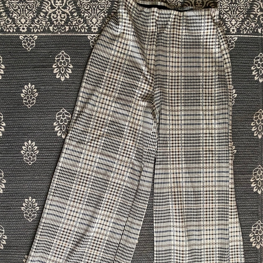 Plaid Wide Leg Pants